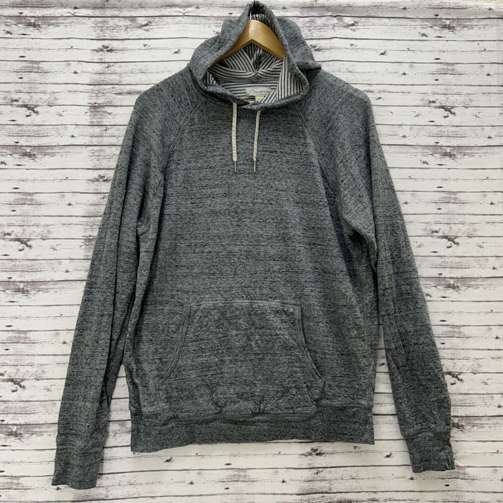 J Crew Pullover Sweatshirt Men's Sz Medium Gray Hoodie Knit Goods Cotton